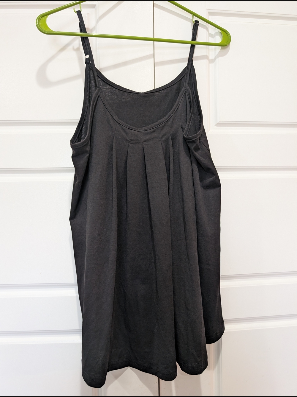 Black Pleated Cami Tank Top | Size M